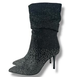 Thalia Sodi Black Rhinestone Heeled Boots